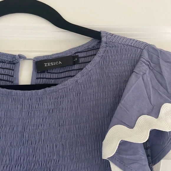 ZESICA Women's Summer Flutter Short Sleeve Smocked Maxi Dress - Picture 8 of 13